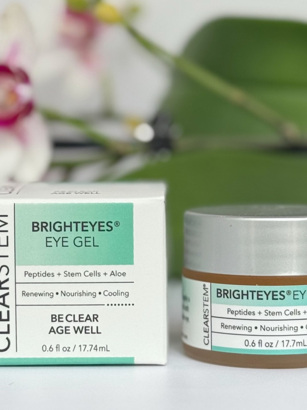 Clearstem Brighteyes Eye Gel — Peptides + Stem Cells + Aloe (0.6oz)  NEW